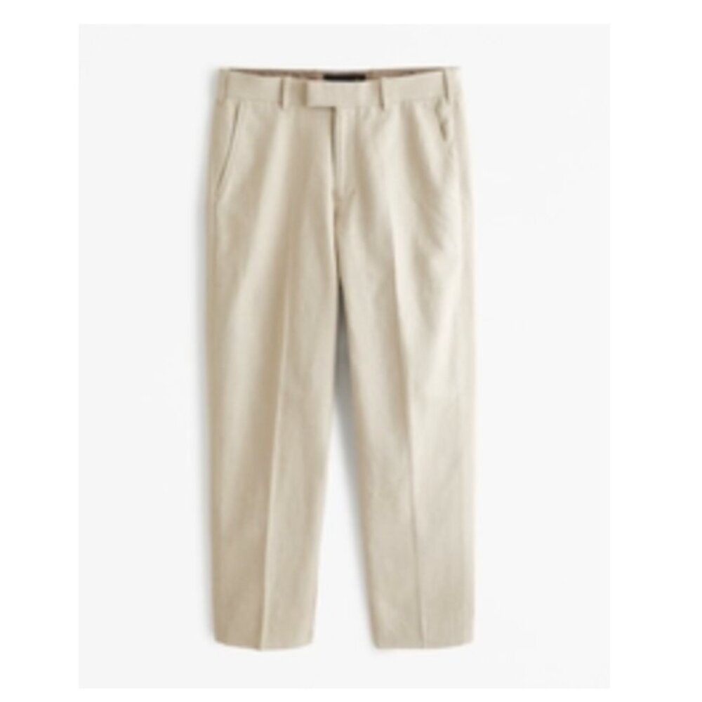 Abercrombie Collins Linen-Blend Suit Pant in Taupe Texture